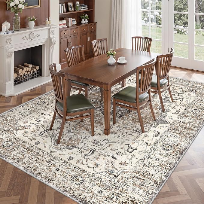 befbee 5x7 Area Rugs for Living Room, Stain Resistant Neutral Washable Rugs for - Image 7