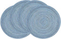SHACOS Round Braided Placemats Set of 4 Dining Table Placemats 15 inch Circle by SHACOS