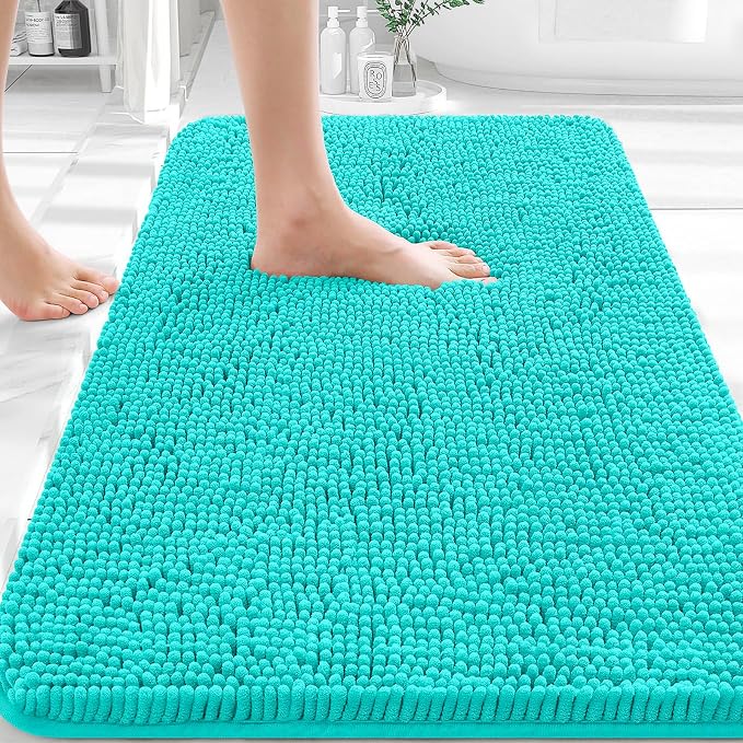 OLANLY Bathroom Rugs 32x20, Extra Soft Absorbent Chenille Bath Rugs, Rubber by OLANLY