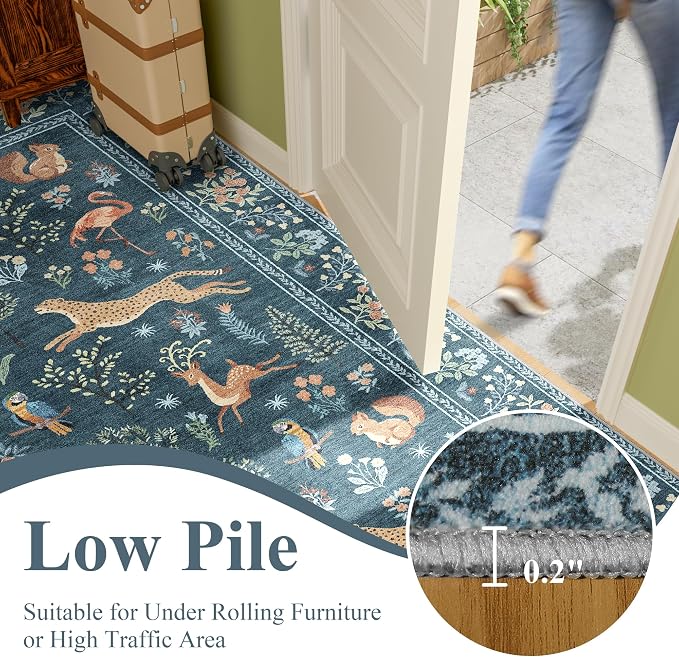 DUKINO 2x3 Rug, Washable Animal Rugs - Image 8