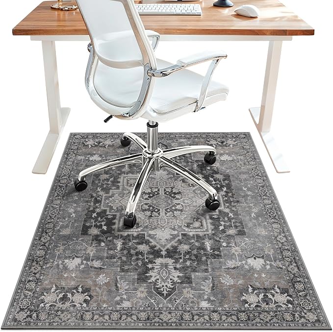 48"x72" Office Chair Mat for Hardwood Tile Floor, Under Desk Carpet Protector by BESBLEE