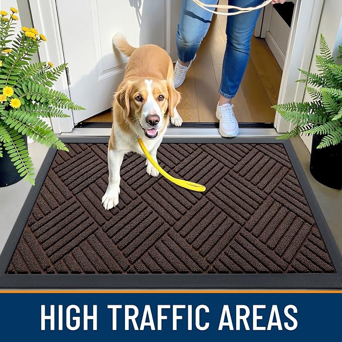 OLANLY Front Door Mat Outside Entrance 47x23, Heavy Duty Sturdy Natural Rubber - Image 5