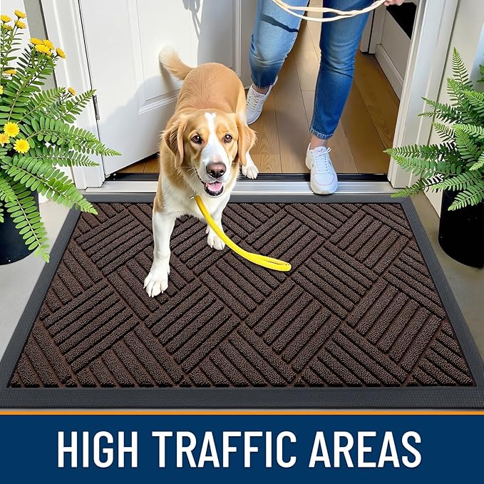 OLANLY Front Door Mat Outside Entrance 47x17, Heavy Duty Sturdy Natural Rubber - Image 5