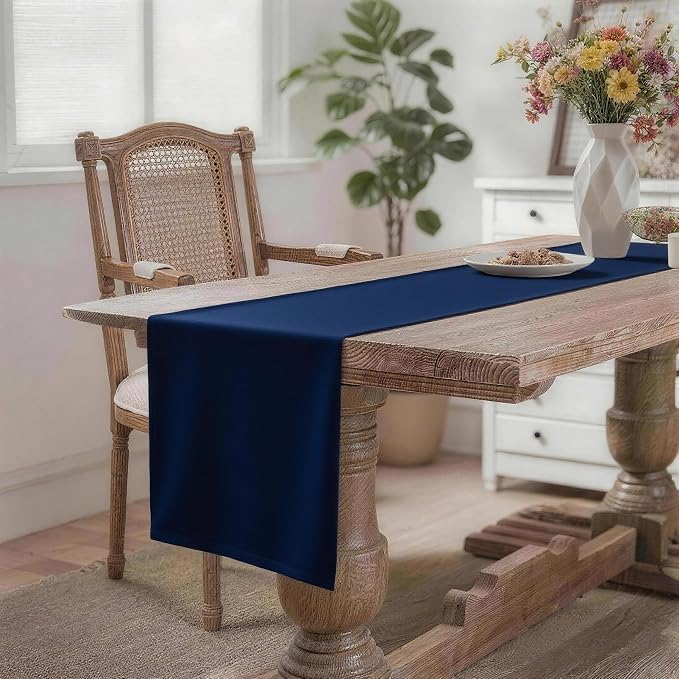 MEANMOY Navy Blue Table Runner 48 Inches Long Waterproof Table Runners | - Image 2