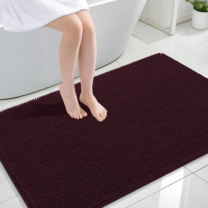 OLANLY Large Bathroom Rugs 47x32, Extra Soft Absorbent Chenille Bath Rugs by OLANLY