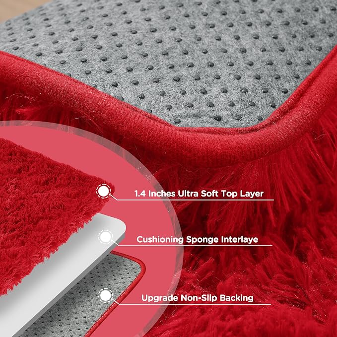9x12 Red Area Rugs for Living Room, Large Fluffy Shag Rug for Bedroom Nursery - Image 7