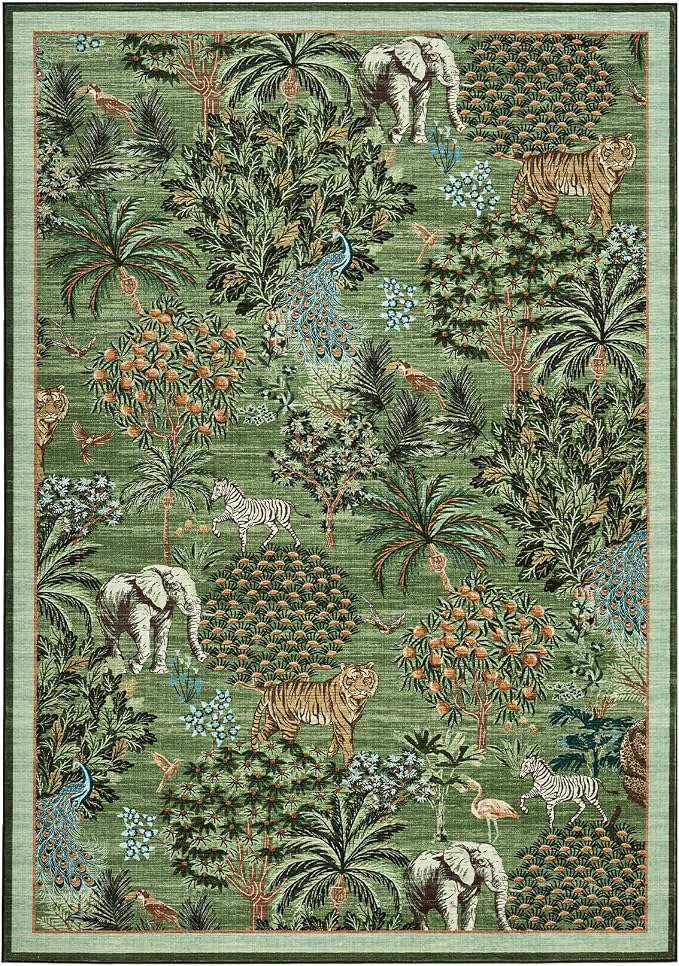 GarveeHome Jungle Animal Print Rug 6x9 Washable Area Rugs - Image 4