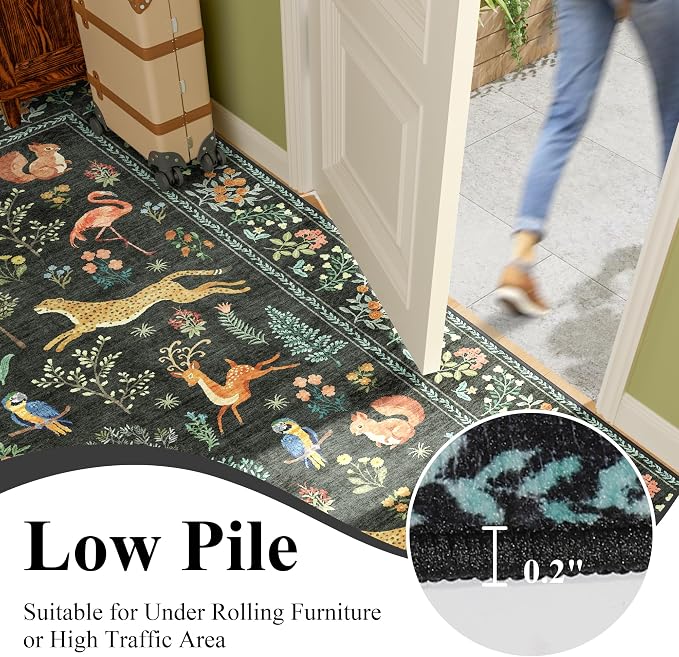 DUKINO 2x3 Rug, Washable Animal Rugs - Image 9