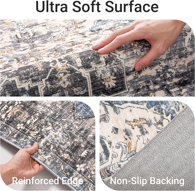 befbee 6x9 Area Rugs for Living Room, Super Soft Ultra-Thin Stain Resistant - Image 3