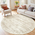 Round Rug 5ft, Washable Circle Rug by Restydon