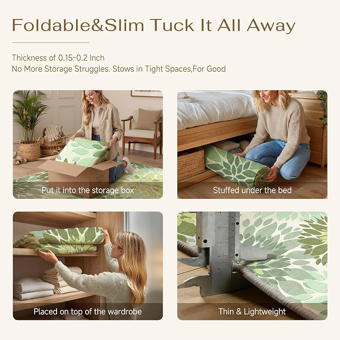 6x9 Indoor Outdoor Area Rug Washable Patio Rug Green Non Slip Non Shedding - Image 8