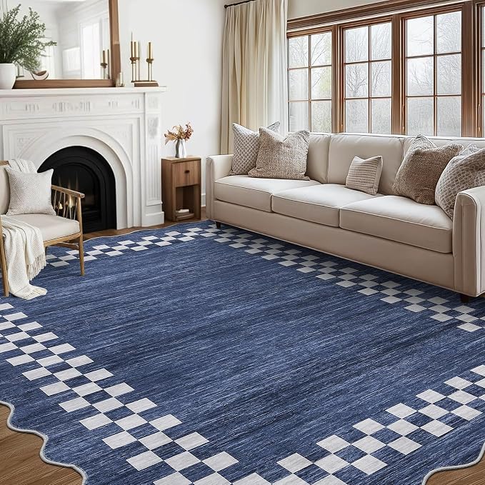 GarveeHome 8x10 Area Rug for Living Room Scalloped Washable Large Bedroom Rug - Image 8
