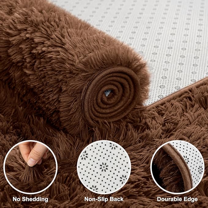 Shag Area Rugs for Bedroom Living Room, 6X9 Ultra Soft Fluffy Area Rugs for Dorm - Image 3