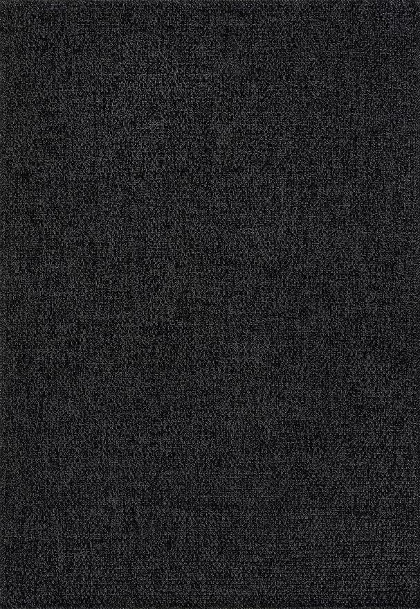 CAMILSON Easy Jute Rug 5x7, Indoor Outdoor Dark Gray Black Farmhouse Area Rugs - Image 3