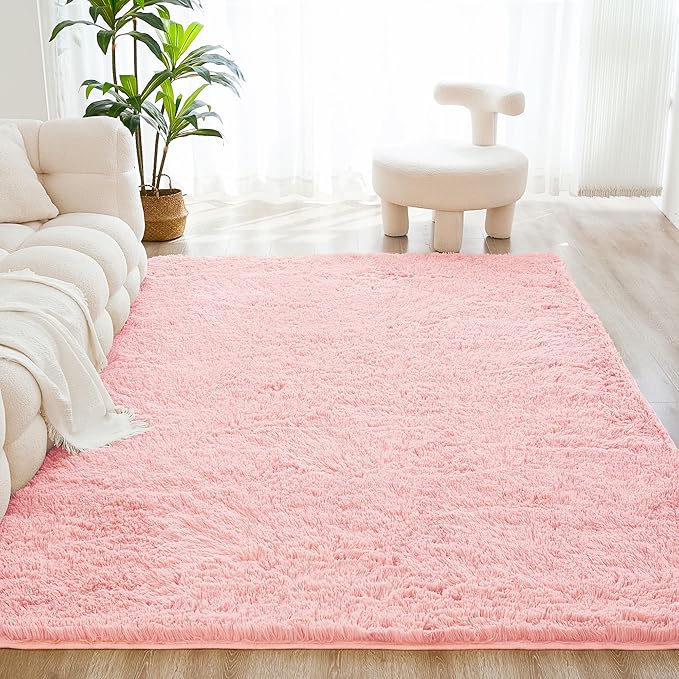 Litanika 8x10 Shag Area Rug for Living Room Bedroom, Non-Shedding Modern Indoor by Litanika