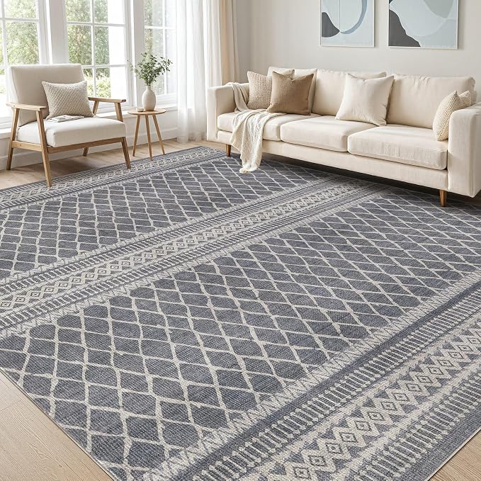 cotiled 8x10 Area Rugs Living Room Rug: Washable Boho Rugs by COTILED