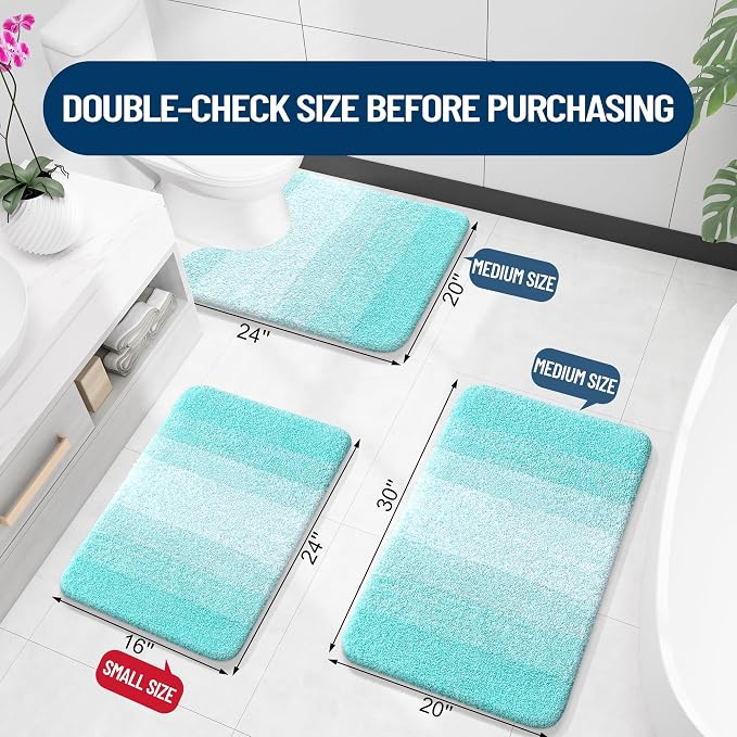 OLANLY Bathroom Rugs Mat 30x20, Extra Soft Absorbent Microfiber Bath Rugs - Image 2