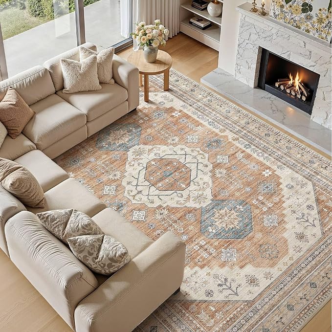 9x12 Washable Area Rug, Large Rugs - Image 6