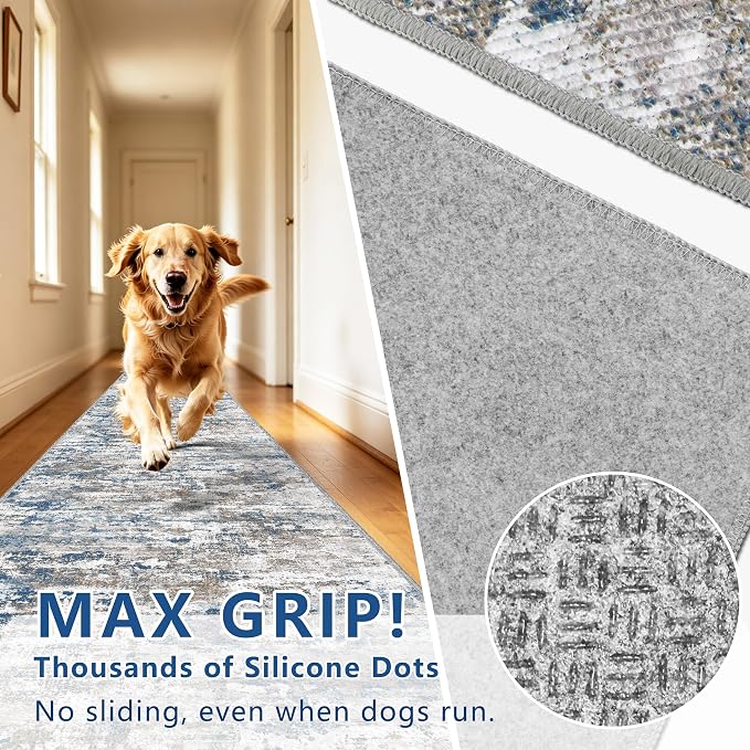 Washable Carpet Runners for Hallway 12ft-Non Slip Floor Runners for Dogs - Image 4