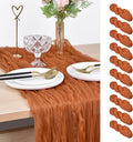 Rust Cheesecloth Table Runner Cheese Cloth Wedding Birthday Party Decor | 10Ft by Joanlody