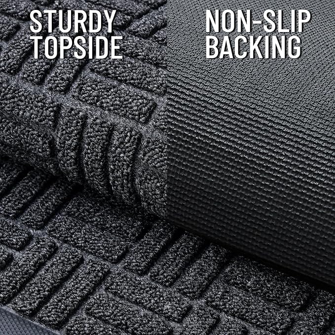 OLANLY Front Door Mat Outside Entrance 35x23, Heavy Duty Sturdy Natural Rubber - Image 3