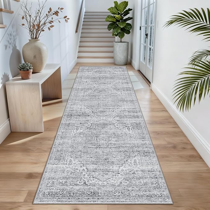 Kitchen Runners Rug 2.5x8 with Non-Slip Backing, Vintage Washable Runner Rugs - Image 6
