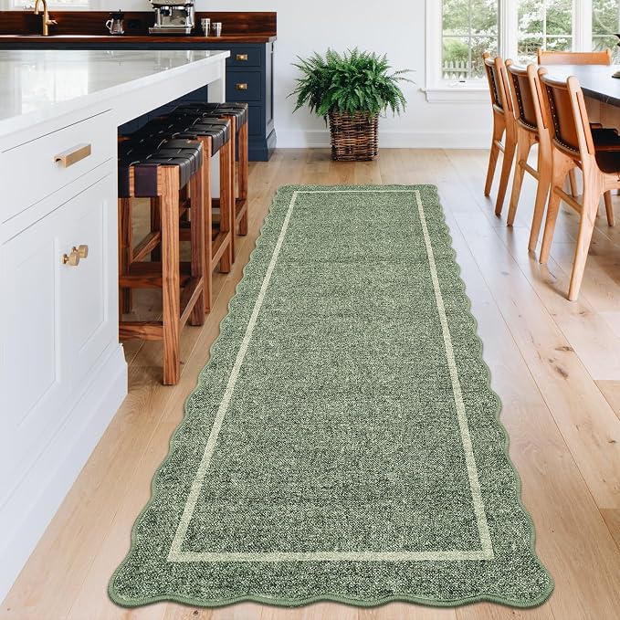 GarveeHome Scalloped Washable Runner Rug 2x6 Runner Modern Non Slip Kitchen - Image 2