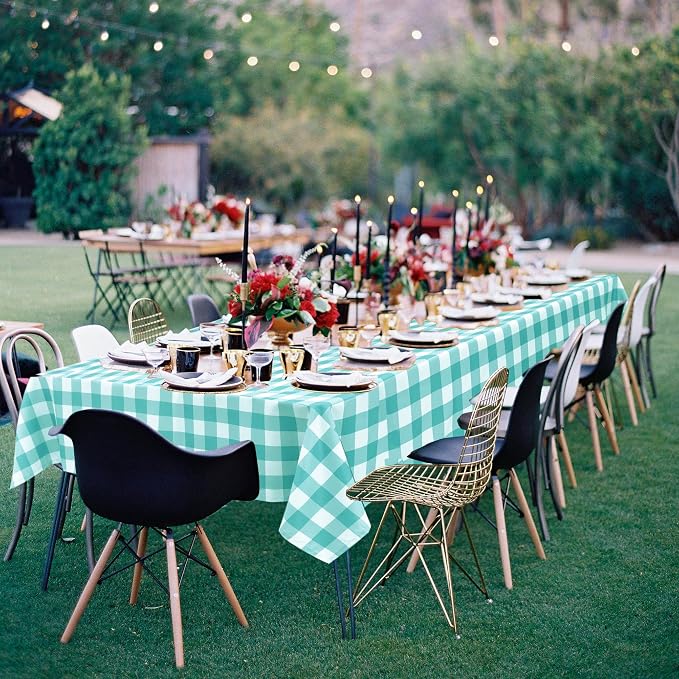 Checkered Tablecloth Square, 70 x 70 Inch - Image 6