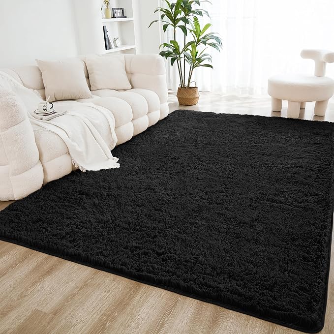 Litanika 8x10 Shag Area Rug for Living Room Bedroom, Non-Shedding Modern Indoor by Litanika