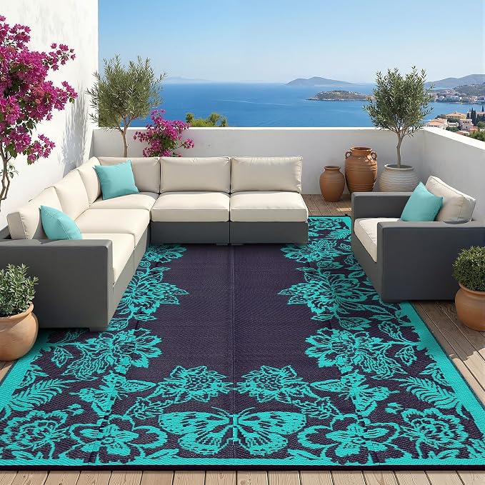 Garvee Outdoor Rugs 8’x10’ Waterproof Reversible Mats, Large Area Plastic Straw - Image 8