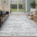 Soalmost 6x9 Area Rug for Living Room Washable 6x9 Gray Rug Non-Slip Modern by Soalmost