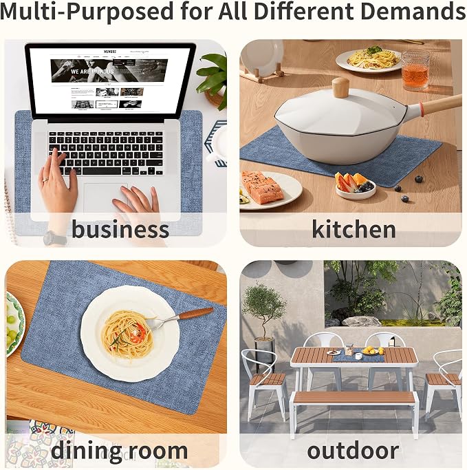 Maxpearl Faux Leather Placemats Set of 4, Suitable - Image 8