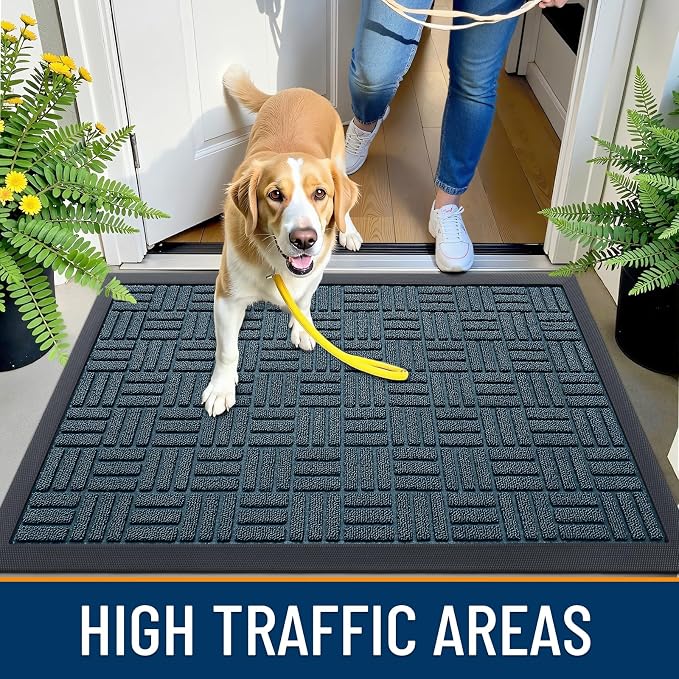 OLANLY Front Door Mat Outside Entrance 59x23, Heavy Duty Sturdy Natural Rubber - Image 6