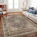 CHAMPLANT Washable Area Rug 8'x10' Retro Boho Design Non-Shedding Non-Slip Easy by CHAMPLANT