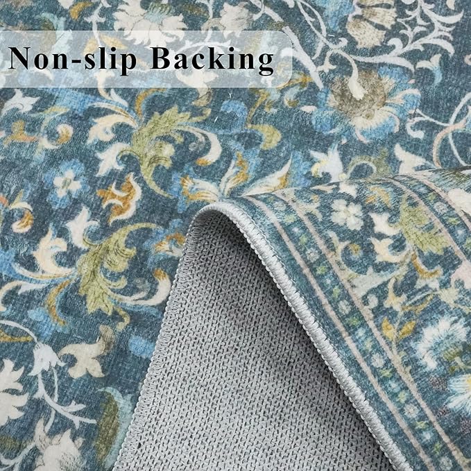 3x6 Washable Entryway Area Rugs: Vintage Easy to Clean Kitchen Rug Runner Soft - Image 4