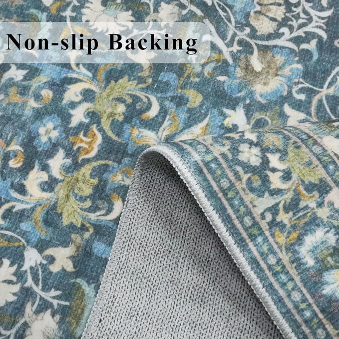 2x5 Decorative Vintage Hallway Runner: Washable Oriental Pet-Friendly Soft - Image 4
