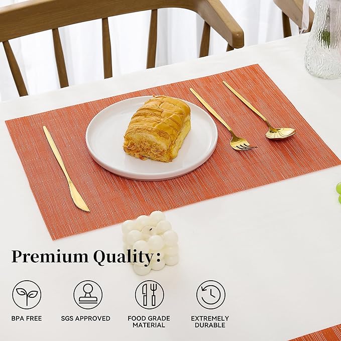 Leetaltree Orange Placemats Set of 8 - Image 2
