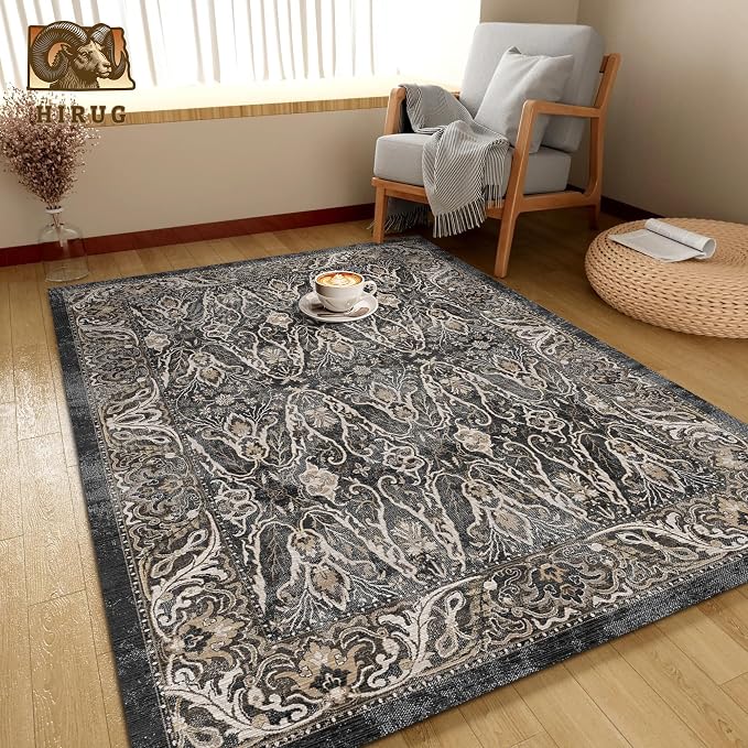 Washable Area Rug 8' x 10' Vintage Traditional Persian Mat - Image 4