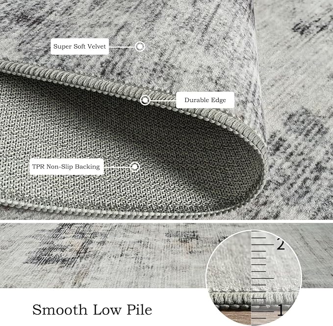 Toneed Abstract Area Rug Modern Washable Rug Soft Non Slip Rug Low Pile - Image 6