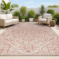 JONATHAN Y Boho Medallion Indoor Outdoor Area Rug 3X5 Red/Taupe, Estrella by JONATHANY