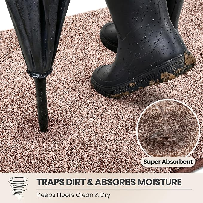 PURRUGS Dirt Trapping Door Mat 31.5" x 70", Non-Slip Machine Washable Entryway - Image 2