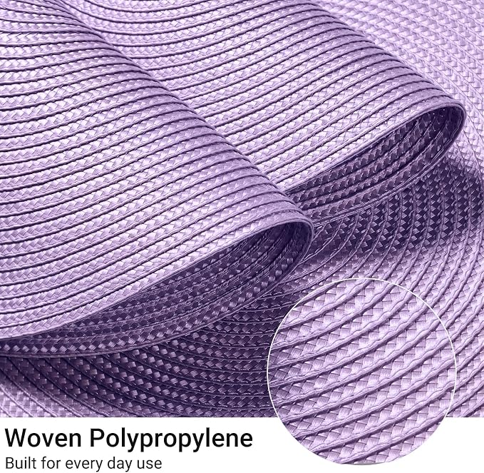 FunWheat Round Braided Placemats Set of 6 Table Mats - Image 4