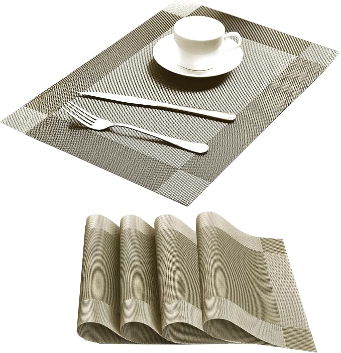 Table Placemats Dining Table Place Mats Set of 4 Heat Resistant Insulation by Yiaizhuo