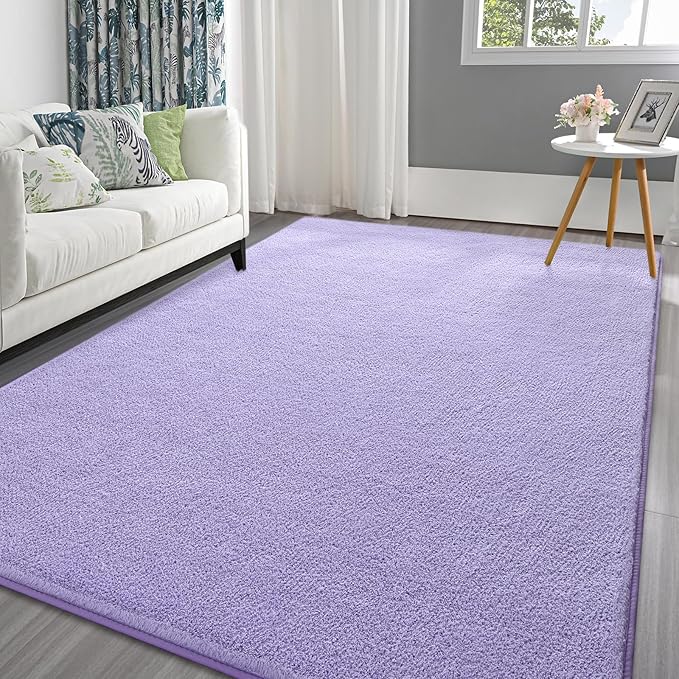 Pettop 5x7 ft Purple Area Rugs for Bedroom Living Room, Washable Memory Foam by Pettop