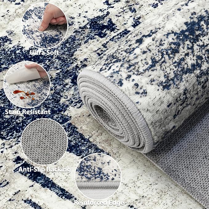 9x12 Area Rugs Living Room Rugs: Large Washable Rug - Image 7