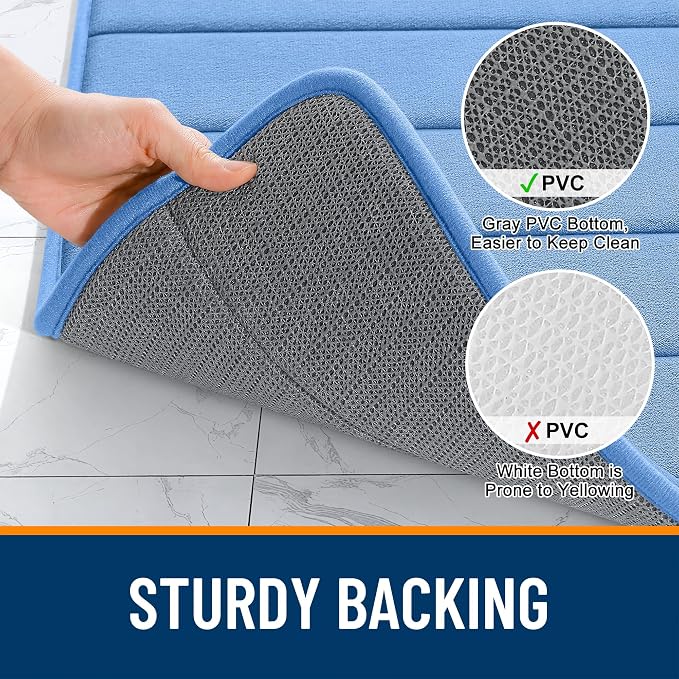OLANLY Memory Foam Bath Mat 34x21, Super Soft Absorbent Bathroom Rugs, Quick Dry - Image 7