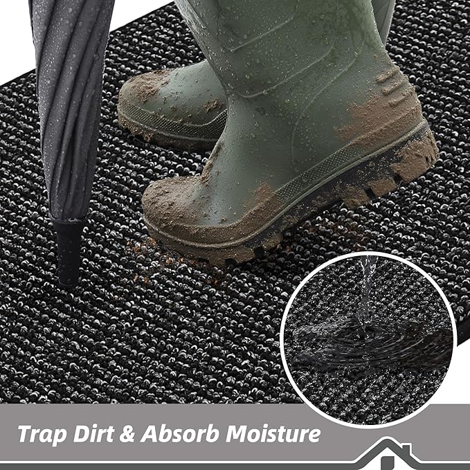 BEQHAUSE Dirt Trapper Door Mat 32" x 48", Non-Slip Washable Doormats Entrance - Image 3