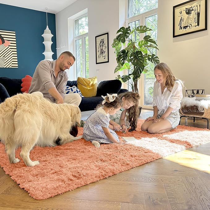 OLANLY 3x5 Machine Washable Small Bedside Rug, Soft Fluffy Shaggy Rugs - Image 7