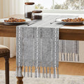 Hemstitched Farmhouse Table Runner, Charcoal 13x72 Inch, Cotton Linen Table by Unknown