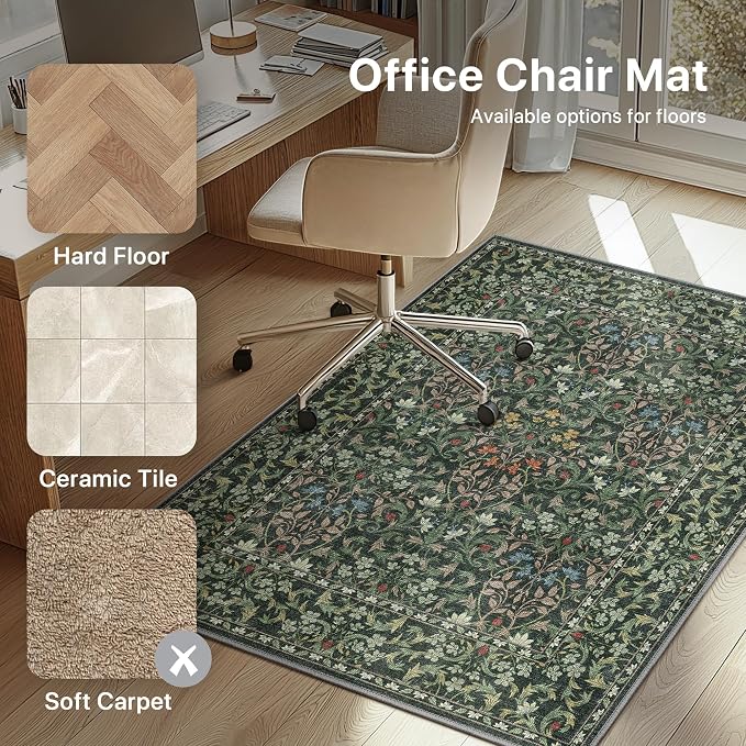 48"x72" Office Chair Mat for Hardwood Tile Floor, Under Desk Carpet Protector - Image 3